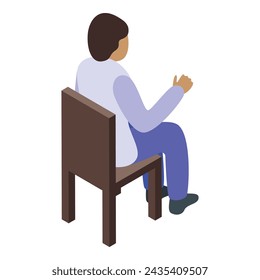 Best chess move icon isometric vector. Kid play sport. Wooden horse piece