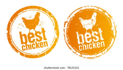 Best chicken vector stamps.