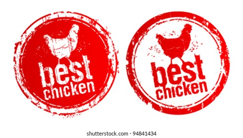 Best chicken vector stamps.