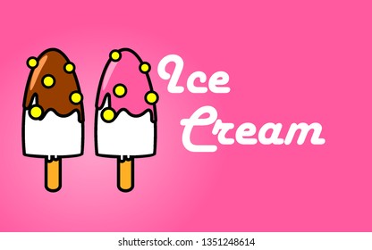 The best chocolate and cherry dipped ice cream on a stick icon for the logo