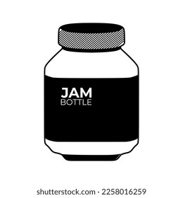 The best Chocolate jam bottle in trendy style black white icon vector illustration. Hazelnut cream in a glass jar. Сhocolate spread. Editable graphic resources for many purposes.