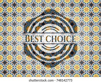 Best Choice arabic emblem. Arabesque decoration.