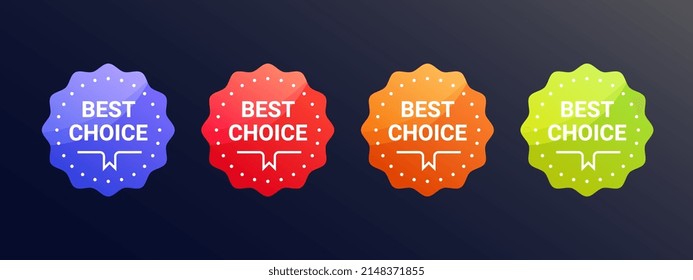 Best choice badge logo with colorful modern icon, label vector for product packaging