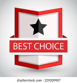 Best choice badge with on white background. Vector illustration