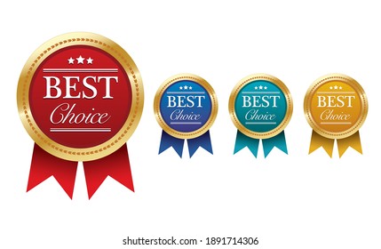 Best Choice badge with ribbon on white background.