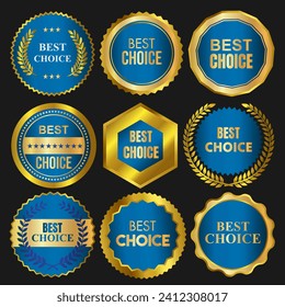 Best Choice Badge sale gold blue collections