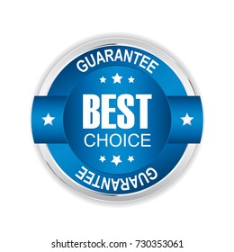 Best choice badge with Silver and blue border.vector illustration