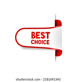 Best choice banner, vector label isolated on white background.