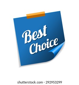 Best Choice Blue Sticky Notes Vector Icon Design