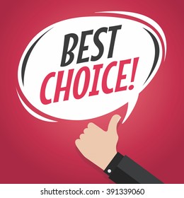 Best choice cartoon speech bubble with thumb up vector