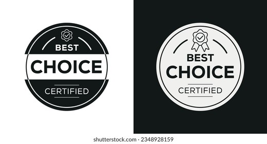 Best Choice certificated badge, vector illustration.