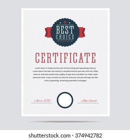 Best choice certificate.Vector illustration.