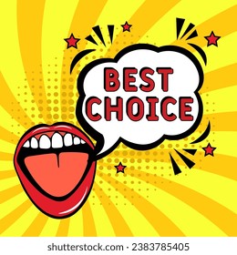 Best Choice. Comic book explosion with text - Best Choice. Vector bright cartoon illustration in retro pop art style. Can be used for business, marketing and advertising.  Banner