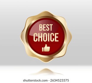 Best Choice Creative Badge Idea, Stylist and elegant golden shield design. Commonly used for marketing, packaging, and branding for upscale products and services.
