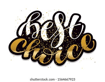 Best Choice - cute hand drawn doodle lettering label art