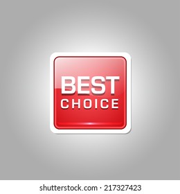 Best Choice Glossy Shiny Square Vector Button