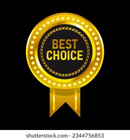 Best Choice Gold Sticker. Gold Label Design