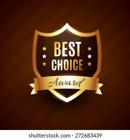 best choice golden award label badge design