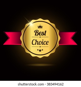 Best choice golden label, vector illustration