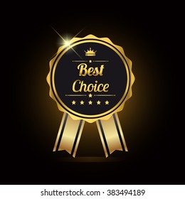 Best choice golden label, vector illustration