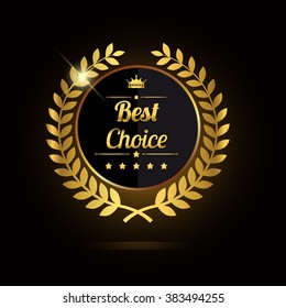 Best choice golden label, vector illustration