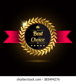 Best choice golden label, vector illustration
