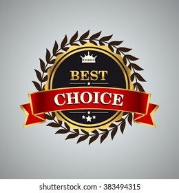 Best choice golden label, vector illustration