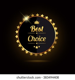 Best choice golden label, vector illustration