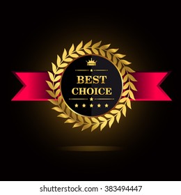 Best choice golden label, vector illustration