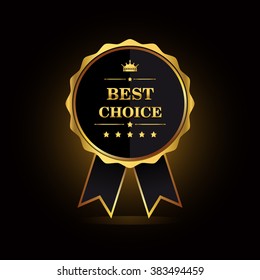Best choice golden label, vector illustration