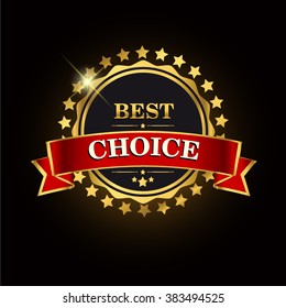 Best choice golden label, vector illustration