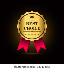 Best choice golden label, vector illustration