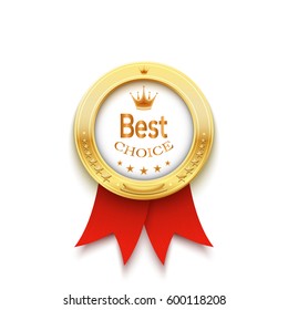 Best choice golden label. Vector illustration