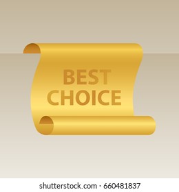 Best Choice - Golden label. Vector design element.