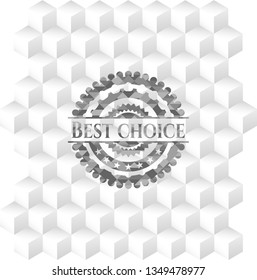 Best Choice grey emblem. Vintage with geometric cube white background