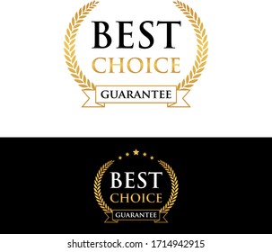 best choice guarantee golden badge and label vector