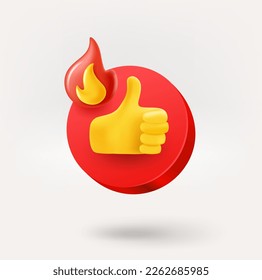 Best choice icon with bonfire. 3d vector icon isolated on white background