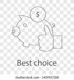 Best choice icon on transparency background. Flat style vector illustration.