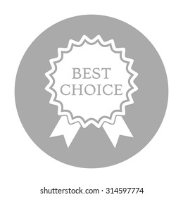 Best choice icon with ribbons.