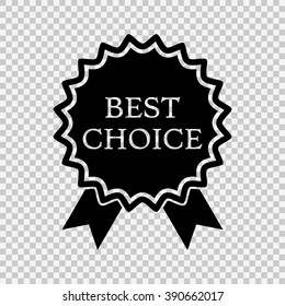Best choice icon with ribbons.