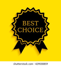 Best choice icon with ribbons.