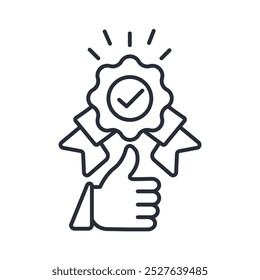 best choice icon. vector.Editable stroke.linear style sign for use web design,logo.Symbol illustration.