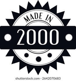 best choice label, black and white vector made in 2000 label	