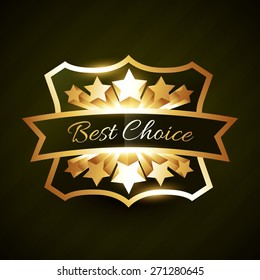 best choice label design with stars burst and coming out