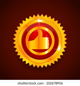 best choice label in golden color
