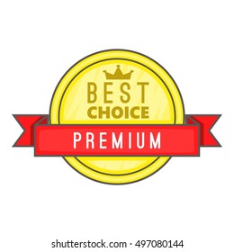 Best choice label icon. Cartoon illustration of best choice label vector icon for web