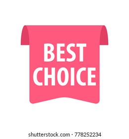 Best choice Label. Isolated on white. Red color. Vector illustration