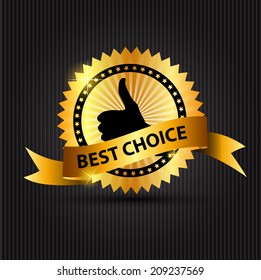 Best Choice  Label with Ribbon. Vector Illustration