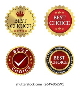 Best Choice Label Set Ilustración Gold Label: La mejor Plantilla de elección. Ilustración vectorial EPS10
