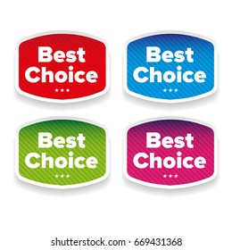 Best Choice label set vetor